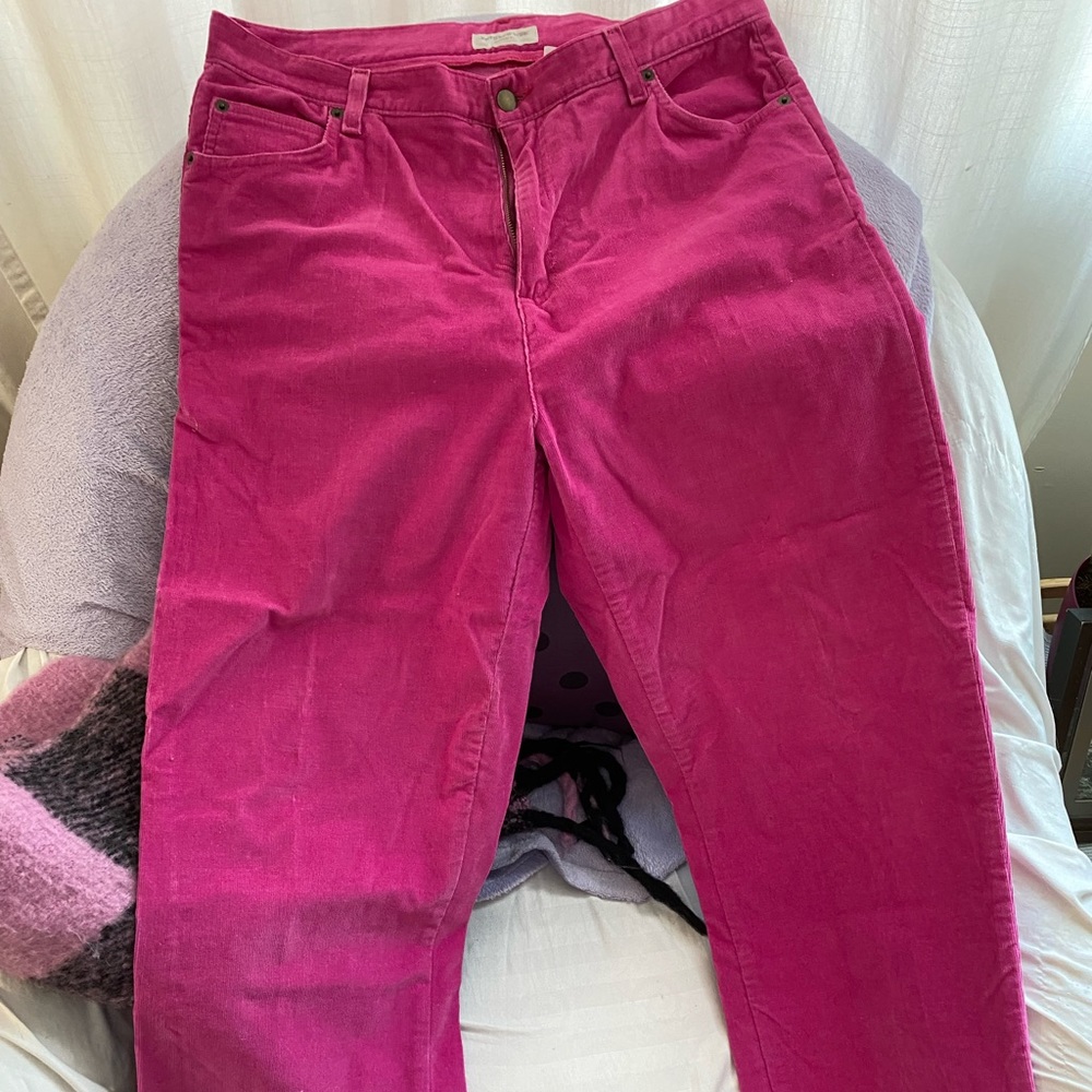 Vintage Jones New York pink cord pants.